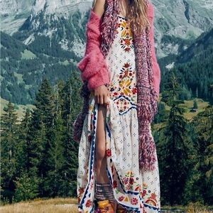 Free People Floral Embroidered Maxi Dress - Multicolor